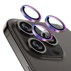 Folie Camera pentru iPhone 15 Pro / 15 Pro Max - ESR Armorite Camera Lens Protectors - Chromatic Multicolor