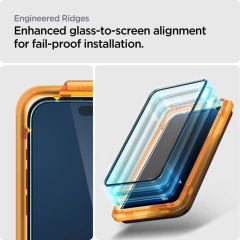 Folie pentru iPhone 15 Pro (set 2) - Spigen Glass.TR Align Master - Black Negru