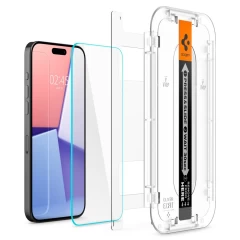 Folie pentru iPhone 15 Pro (set 2) - Spigen Glas.TR EZ FIT - Clear transparenta