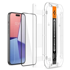 Folie pentru iPhone 15 Plus - Spigen Glas.TR EZ FIT - Black Negru