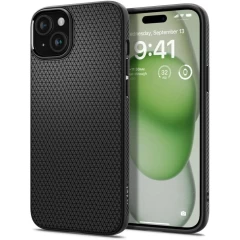 Husa pentru iPhone 15 Plus - Spigen Liquid Air - Matte Black Negru