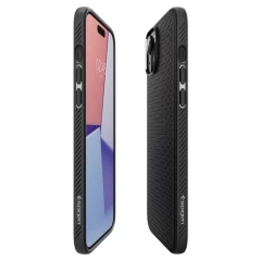 Husa pentru iPhone 15 Plus - Spigen Liquid Air - Matte Black Negru