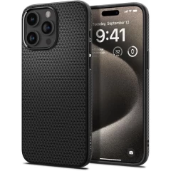 Husa pentru iPhone 15 Pro Max - Spigen Liquid Air - Navy Blue Negru 