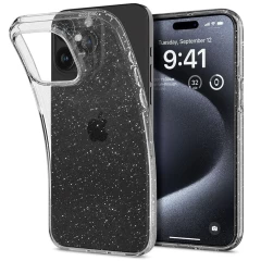 Huse pentru iPhone 15 Pro - Spigen Liquid Crystal Glitter - Crystal Quartz transparenta