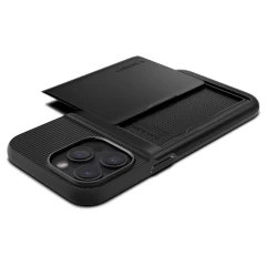 Husa pentru iPhone 15 Pro Max - Spigen Slim Armor CS - Black Negru