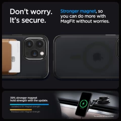 Husa pentru iPhone 15 Pro - Spigen Ultra Hybrid MagSafe - Frost Black Negru