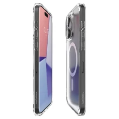 Husa pentru iPhone 15 Pro - Spigen Ultra Hybrid MagSafe - Frost Clear Alb