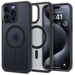 Husa pentru iPhone 15 Pro Max - Spigen Ultra Hybrid MagSafe - Frost Black cenusiu