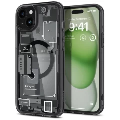 Husa pentru iPhone 15 - Spigen Ultra Hybrid MagSafe Zero One - Black Negru