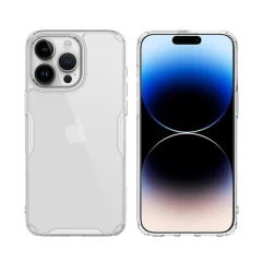 Husa pentru iPhone 15 Pro Max - Nillkin Nature TPU Case - Blue transparenta 