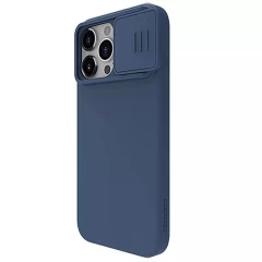 Husa pentru iPhone 15 Pro - Nillkin CamShield Silky MagSafe Silicone - Midnight Blue Verde