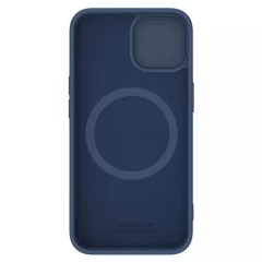 Husa pentru iPhone 15 Plus - Nillkin CamShield Silky MagSafe Silicone - Midnight Blue Albastru