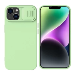 Husa pentru iPhone 15 Plus - Nillkin CamShield Silky MagSafe Silicone - Mint Green Verde