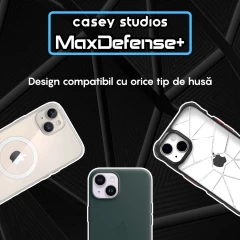 Set 2x Folie Sticla Camera MaxDefense+ compatibila cu iPhone 15 / 15 Plus Casey Studios Transparent