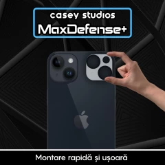 Set 2x Folie Sticla Camera MaxDefense+ compatibila cu iPhone 15 / 15 Plus Casey Studios Transparent