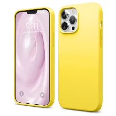Husa iPhone 13 Pro Casey Studios Premium Soft Silicone - Fuchsia Yellow 
