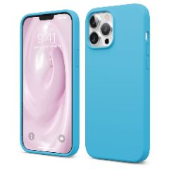 Husa iPhone 13 Pro Casey Studios Premium Soft Silicone - Cadet Blue