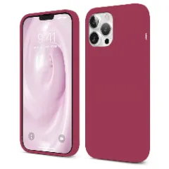 Husa iPhone 13 Pro Casey Studios Premium Soft Silicone - Roz Burgundy 