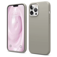 Husa iPhone 13 Pro Casey Studios Premium Soft Silicone - Pink Sand Gray 