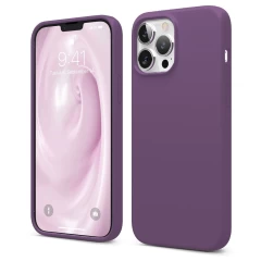 Husa iPhone 13 Pro Casey Studios Premium Soft Silicone - Dark Gray Light Purple 