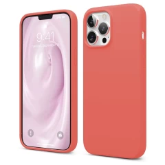 Husa iPhone 13 Pro Casey Studios Premium Soft Silicone - Red Orange 