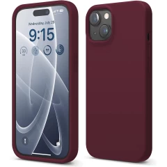 Husa iPhone 15 Casey Studios Premium Soft Silicone Burgundy 