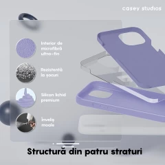 Husa iPhone 15 Casey Studios Premium Soft Silicone Light Lilac