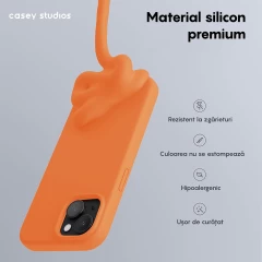 Husa iPhone 15 Casey Studios Premium Soft Silicone Nectarine