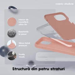 Husa iPhone 15 Casey Studios Premium Soft Silicone Roz
