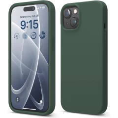 Husa iPhone 15 Casey Studios Premium Soft Silicone Webster Green 