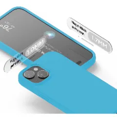 Husa iPhone 15 Casey Studios Premium Soft Silicone Cadet Blue