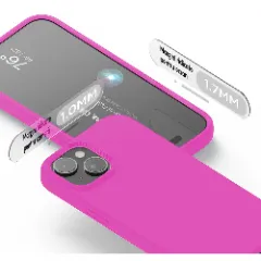 Husa iPhone 15 Casey Studios Premium Soft Silicone Fuchsia