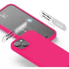 Husa iPhone 15 Casey Studios Premium Soft Silicone Fuchsia