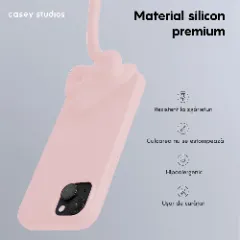 Husa iPhone 15 Casey Studios Premium Soft Silicone Pink Sand