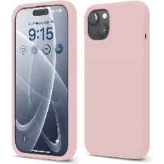 Husa iPhone 15 Casey Studios Premium Soft Silicone Pink Sand