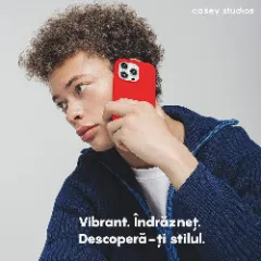 Husa iPhone 15 Casey Studios Premium Soft Silicone Rosu