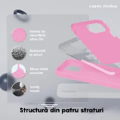 Husa iPhone 15 Casey Studios Premium Soft Silicone Roz