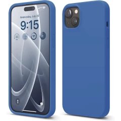 Husa iPhone 15 Plus Casey Studios Premium Soft Silicone Cadet Blue 