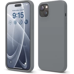 Husa iPhone 15 Plus Casey Studios Premium Soft Silicone Dark Grey 