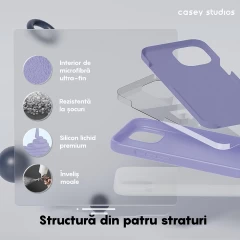 Husa iPhone 15 Plus Casey Studios Premium Soft Silicone Light Lilac