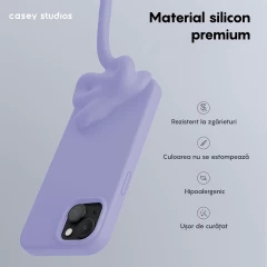 Husa iPhone 15 Plus Casey Studios Premium Soft Silicone Light Lilac