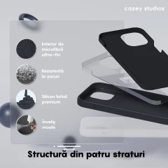 Husa iPhone 15 Plus Casey Studios Premium Soft Silicone Midnight Blue