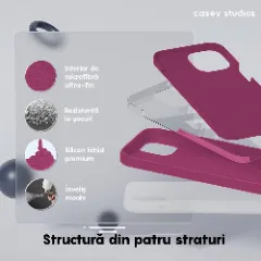 Husa iPhone 15 Plus Casey Studios Premium Soft Silicone Burgundy