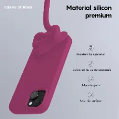 Husa iPhone 15 Plus Casey Studios Premium Soft Silicone Burgundy