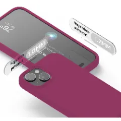 Husa iPhone 15 Plus Casey Studios Premium Soft Silicone Burgundy