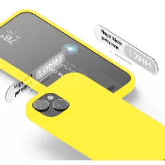 Husa iPhone 15 Plus Casey Studios Premium Soft Silicone Galben