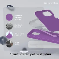 Husa iPhone 15 Plus Casey Studios Premium Soft Silicone Light Purple