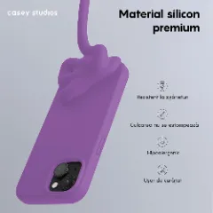 Husa iPhone 15 Plus Casey Studios Premium Soft Silicone Light Purple
