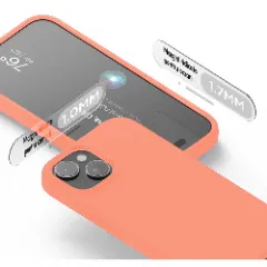 Husa iPhone 15 Plus Casey Studios Premium Soft Silicone Nectarine