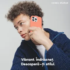 Husa iPhone 15 Plus Casey Studios Premium Soft Silicone Nectarine